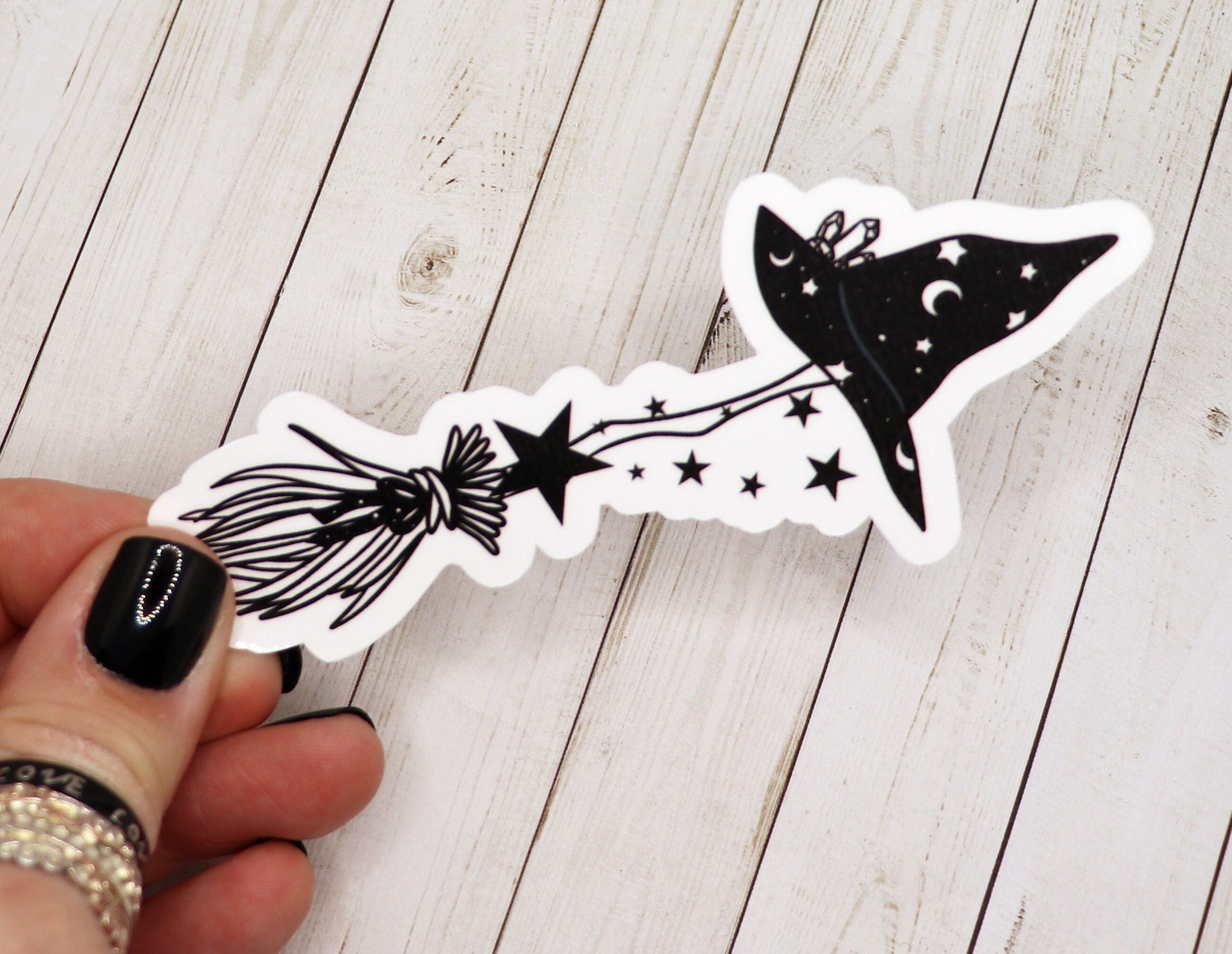 Witch Broom Sticker