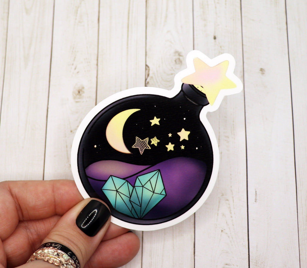Night Crystal Potion Bottle Sticker
