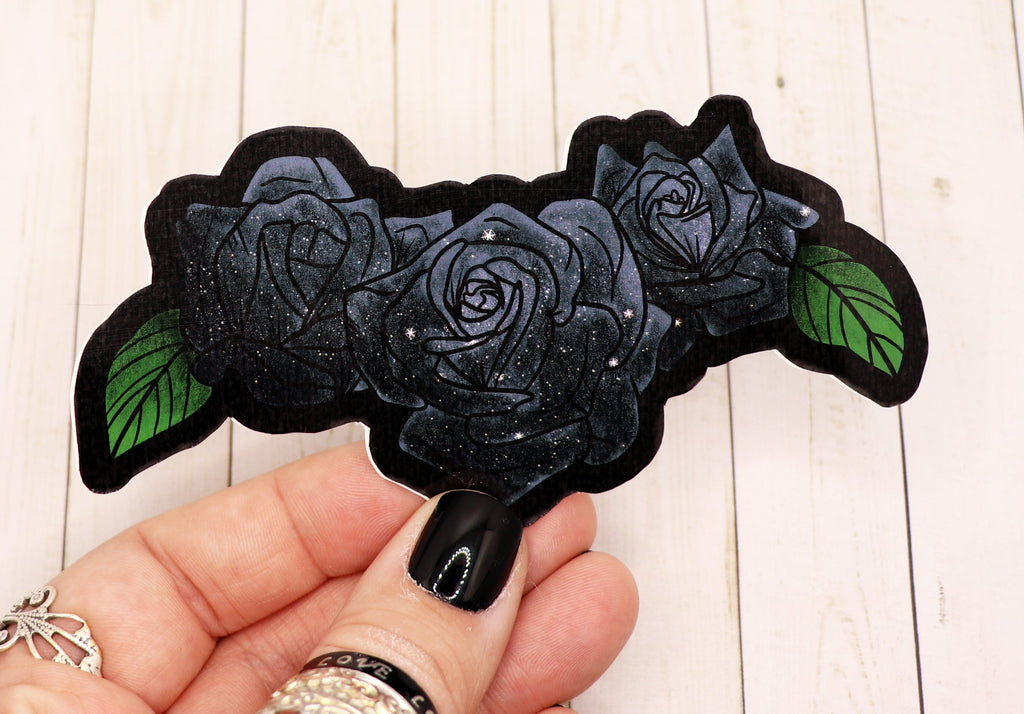Black and Gray Rose Sticker