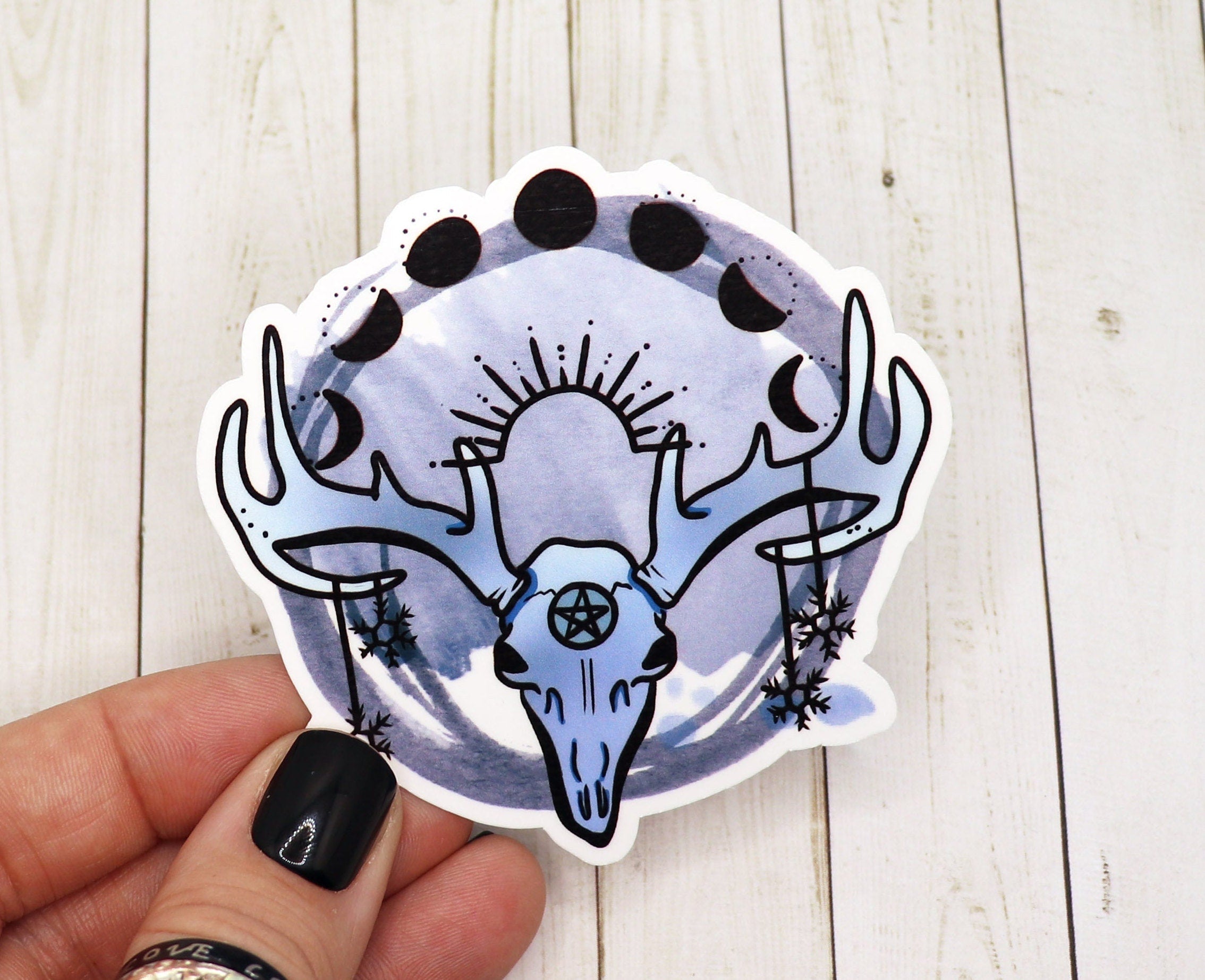 Mystical Stag Skull Sticker