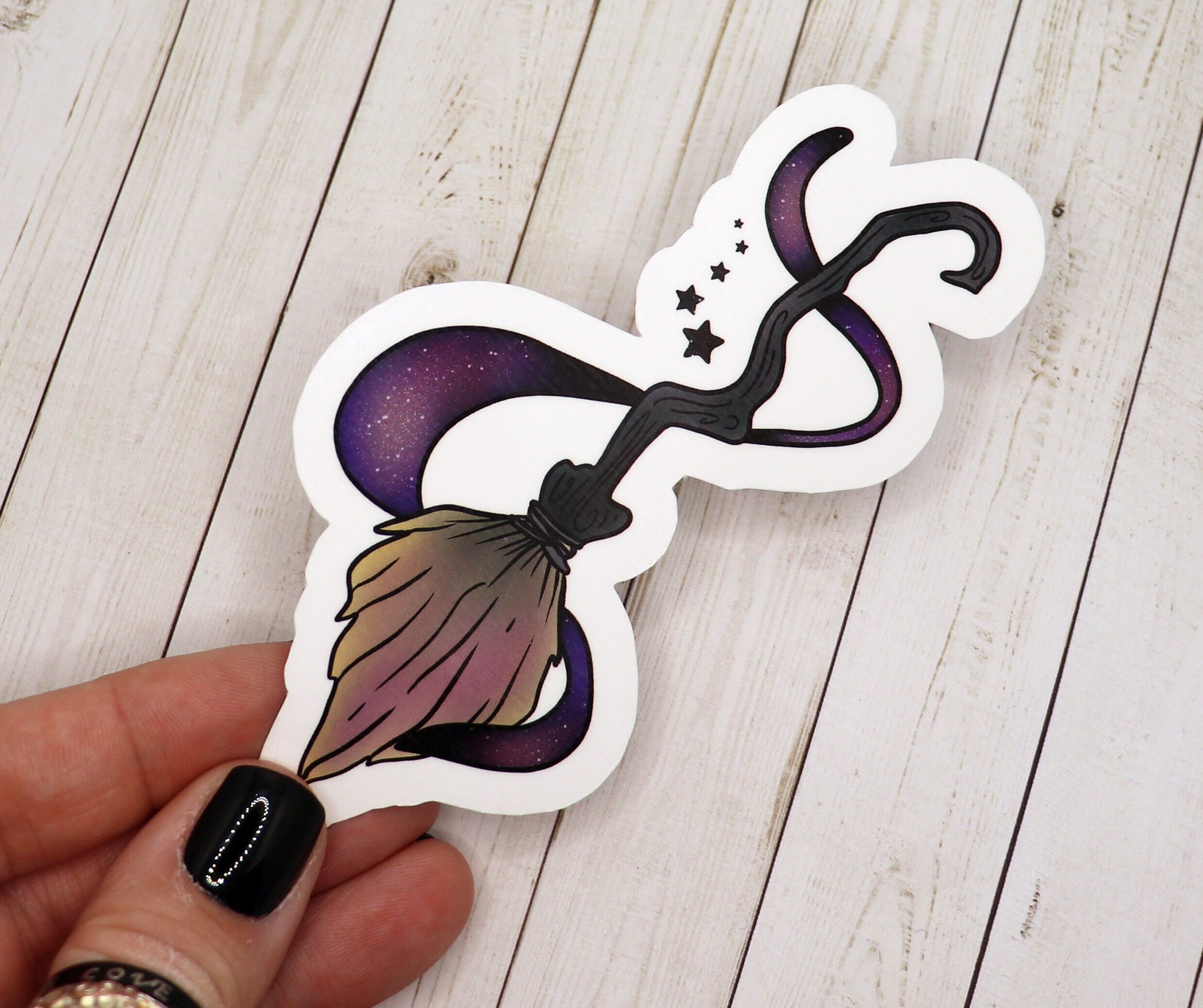 Witch Broom Sticker