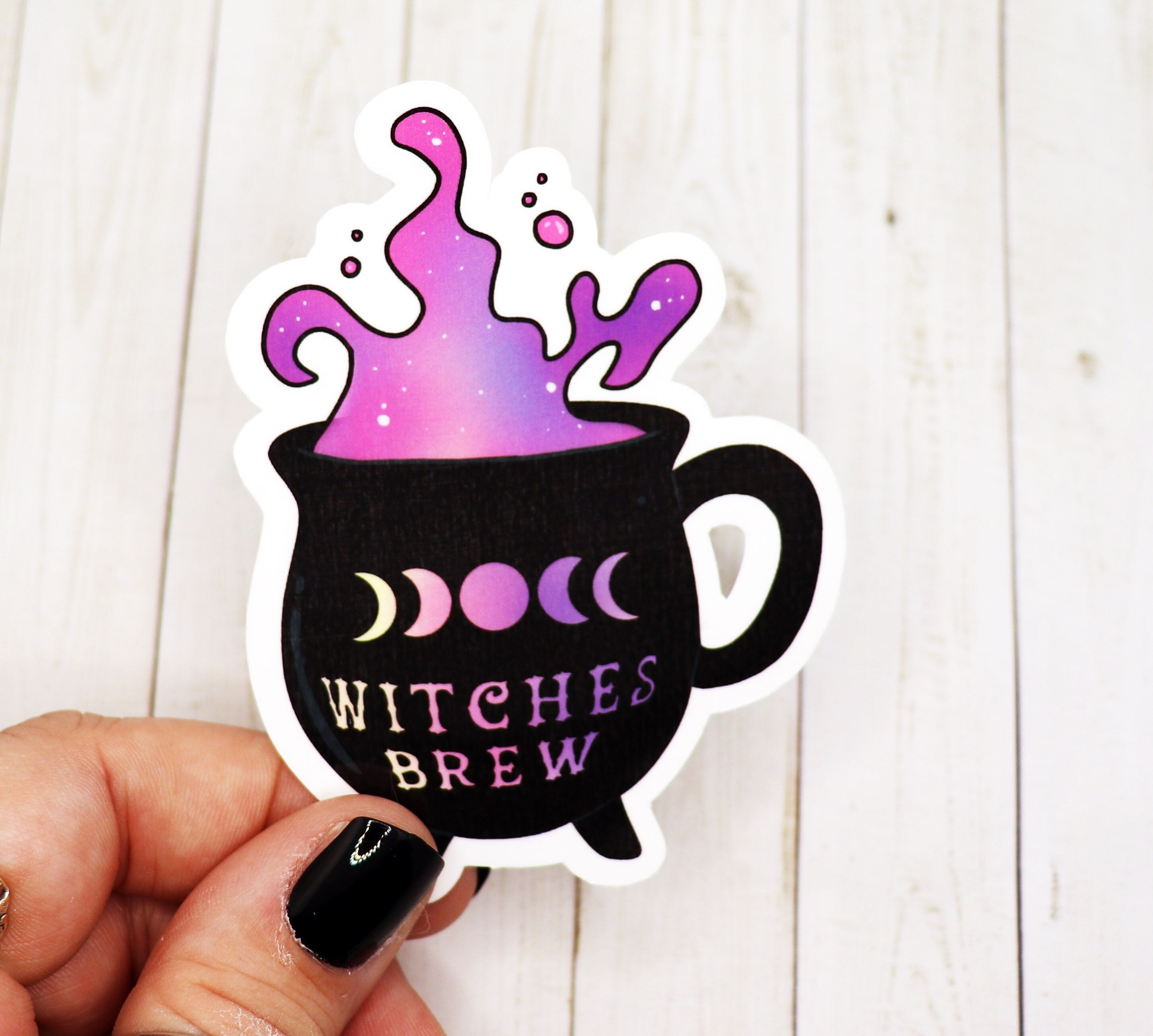 Witches Brew Cauldron Mug Vinyl Sticker