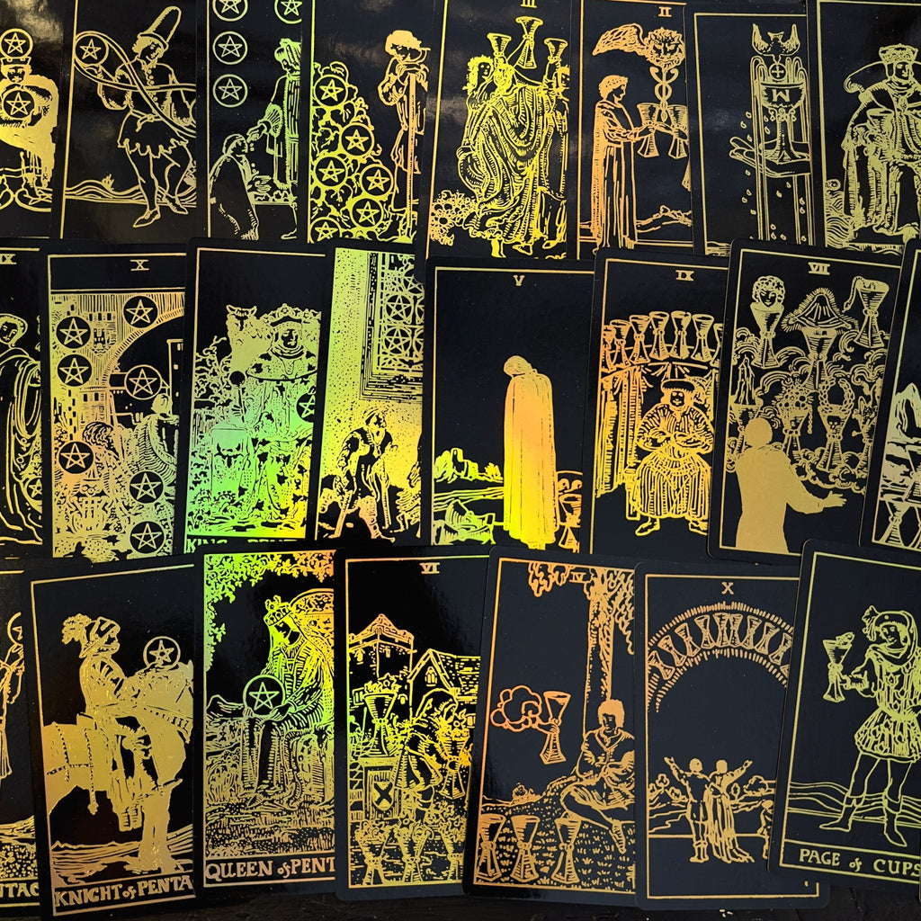 The Smith-Waite Tarot Cards Gold Rainbow Foil