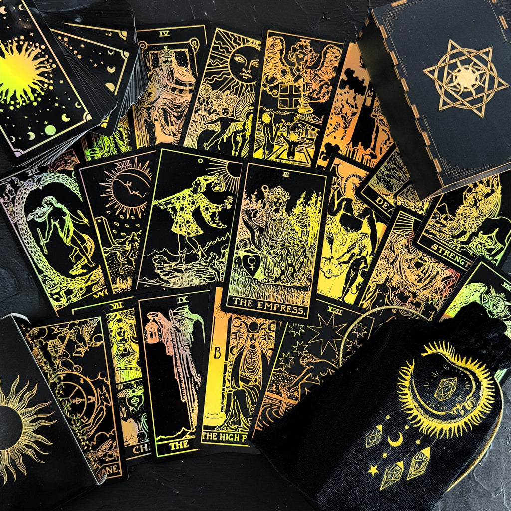 The Smith-Waite Tarot Cards Gold Rainbow Foil