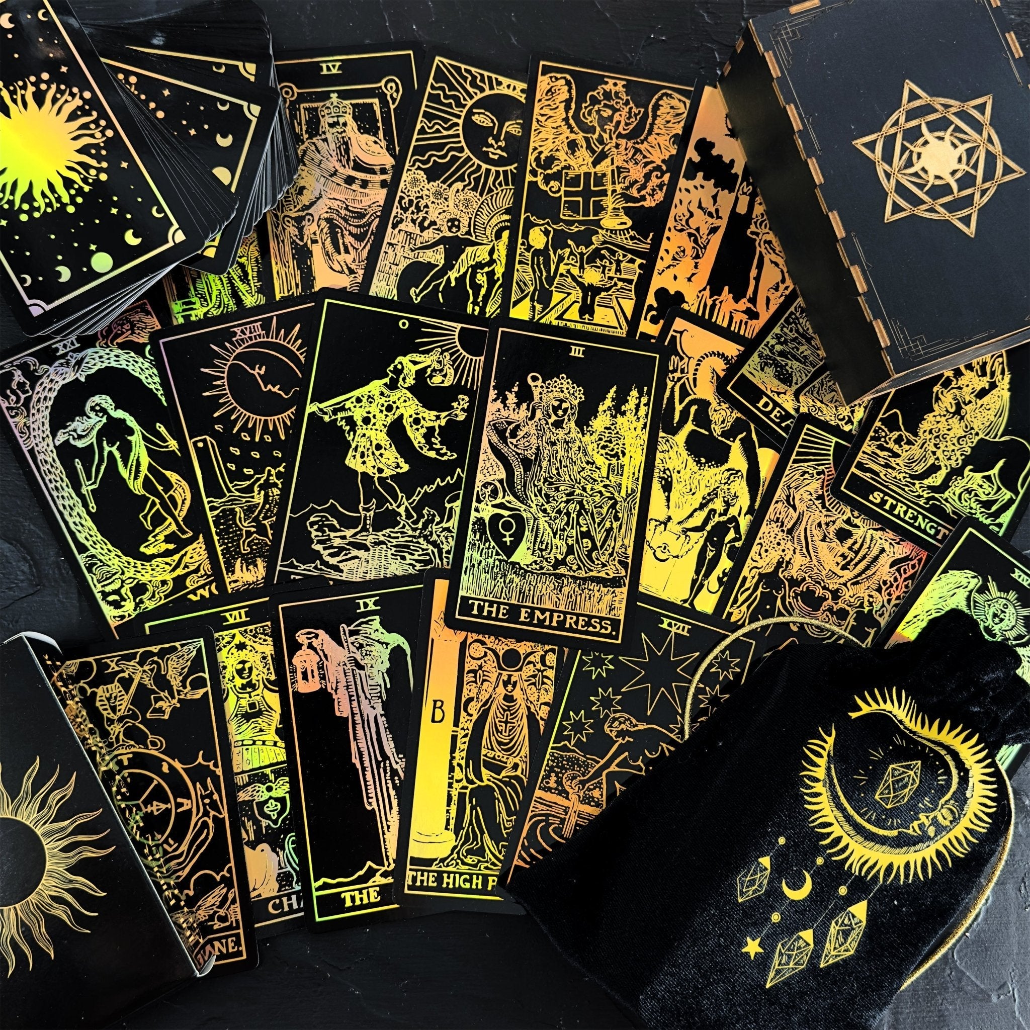 The Smith-Waite Tarot Cards Gold Rainbow Foil