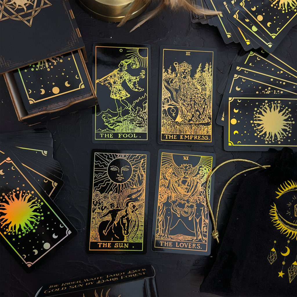 The Smith-Waite Tarot Cards Gold Rainbow Foil