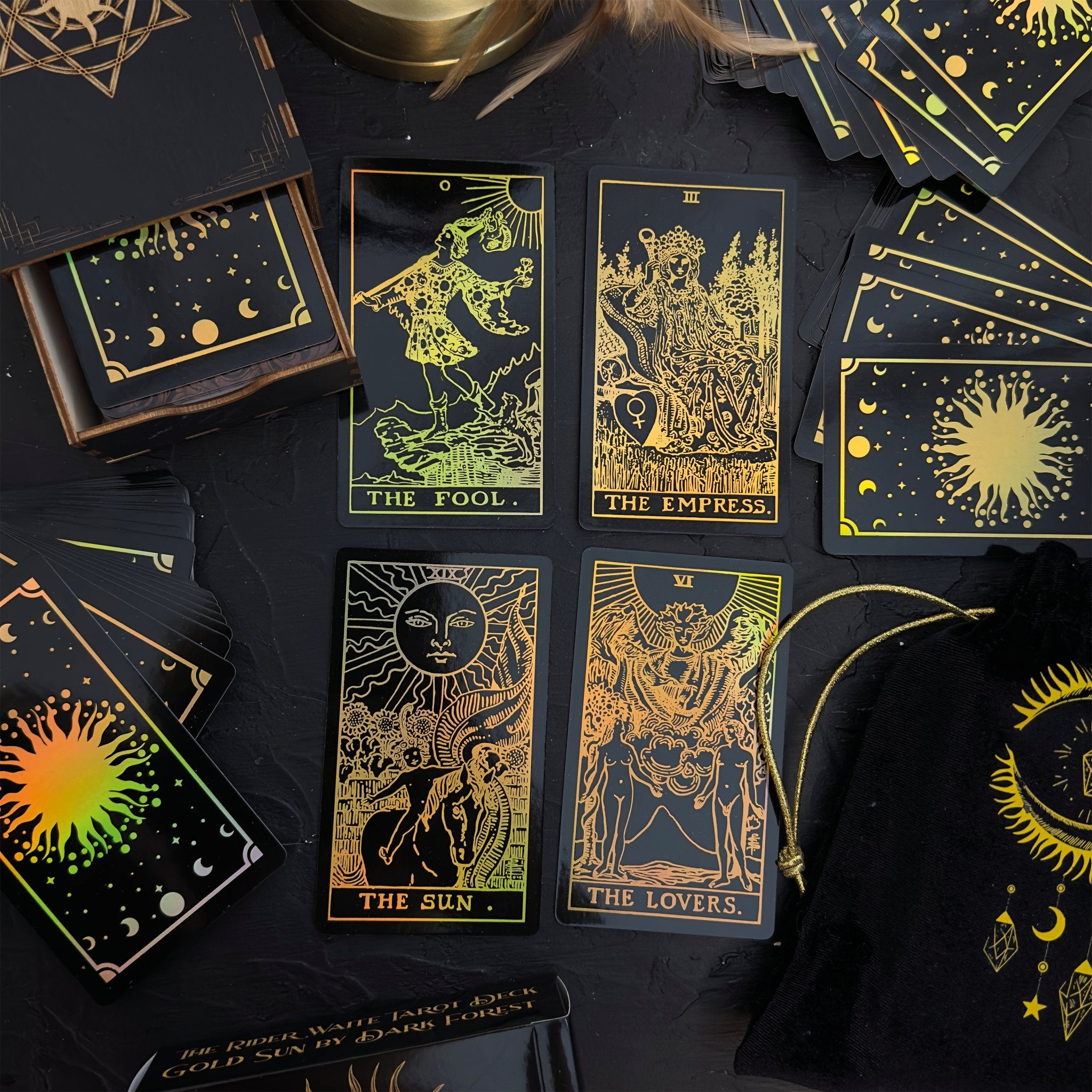 The Smith-Waite Tarot Cards Gold Rainbow Foil